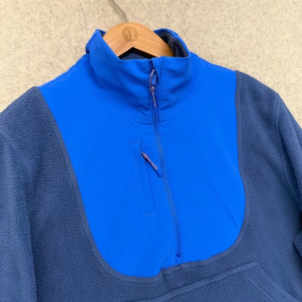 Lululemon Womens‎ Fleece Ripstop Hiking Sweatshirt Blue Crop Pullover Outdoor 6
